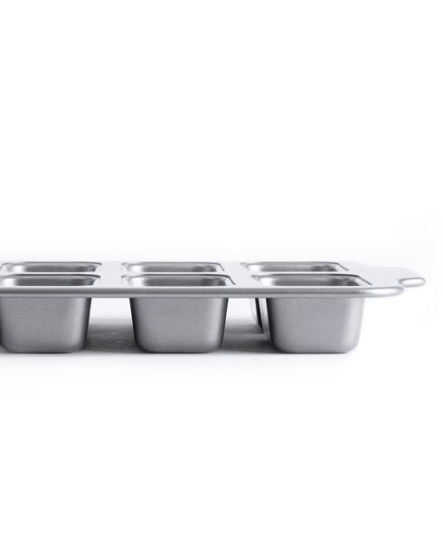 Moule 8 cakes mini rectangulaire gris anthracite - 38.7x24.9x4.2 cm