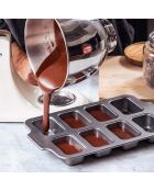 Moule 8 cakes mini rectangulaire gris anthracite - 38.7x24.9x4.2 cm