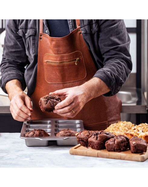 Moule 8 cakes mini rectangulaire gris anthracite - 38.7x24.9x4.2 cm