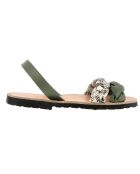 Grüne Cabrera-Ledersandalen