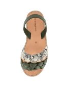 Grüne Cabrera-Ledersandalen