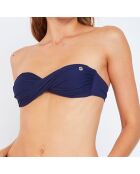 Haut de maillot bandeau Boro bleu marine