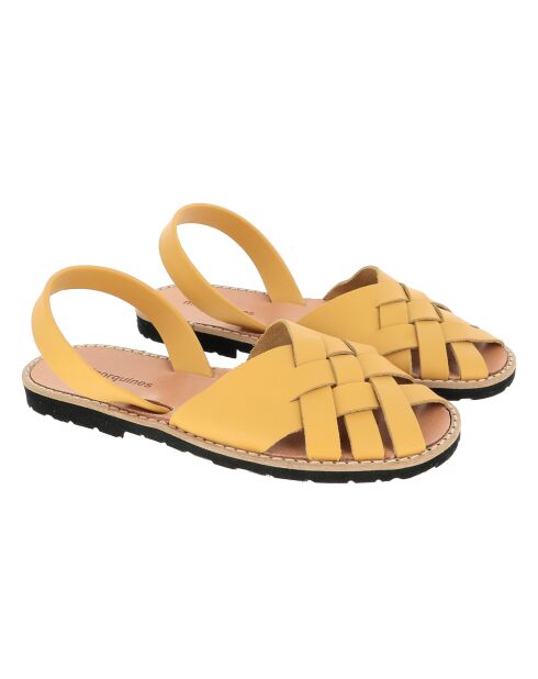 Avarcas de cuero compostelle amarillo