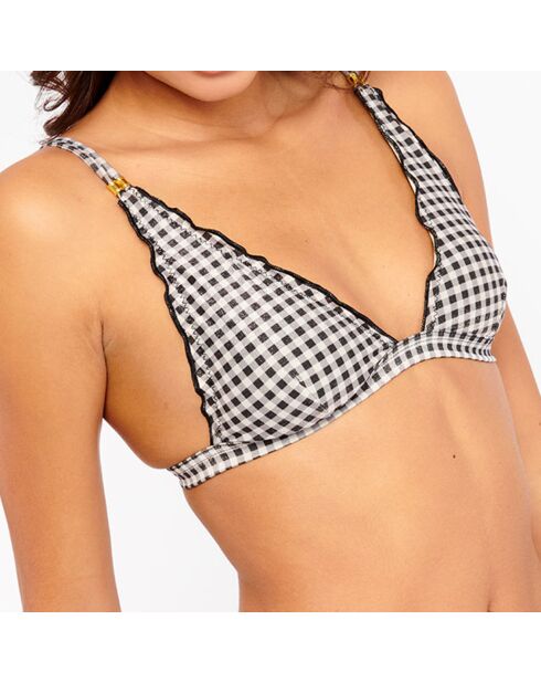 Top bikini nero a triangolo Glamo
