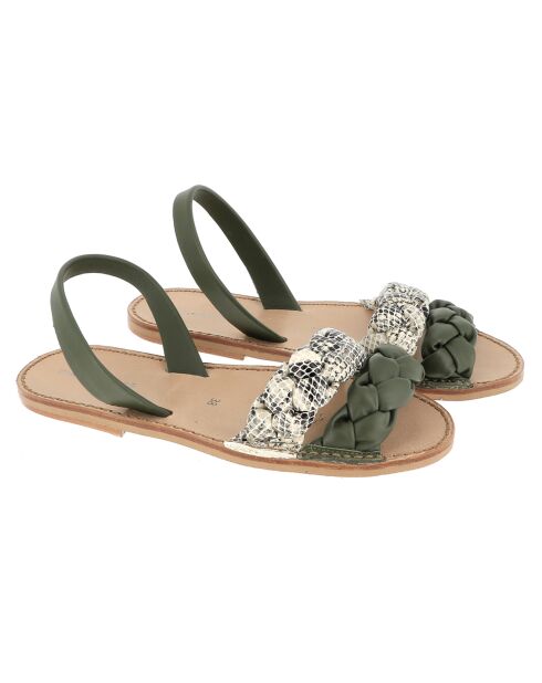 Groene leren sandalen van Neo Cabrera