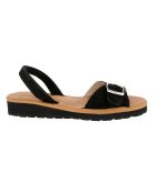 Schwarze Platja Ledersandalen