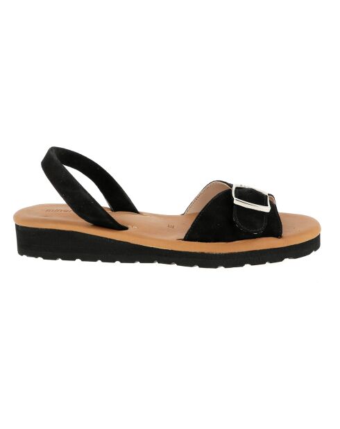 Schwarze Platja Ledersandalen