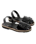 Sandalias negras de cuero universitario