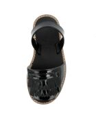 Sandalias negras de cuero universitario