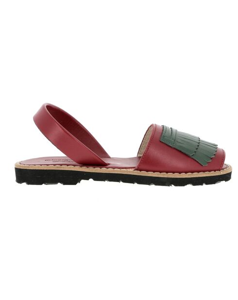 Avarcas en Cuir Collège rouge/vert