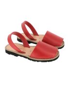 Sandalias de cuero rojas