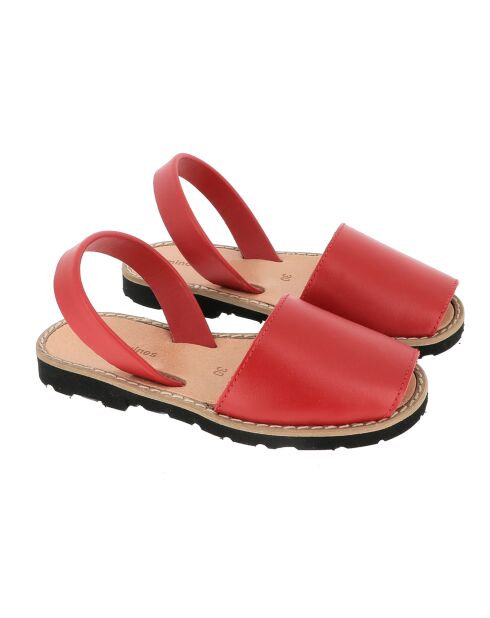 Sandalias de cuero rojas