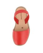 Sandalias de cuero rojas