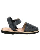 Blauwe leren sandalen