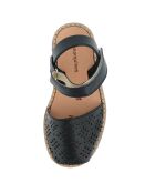 Blauwe leren sandalen