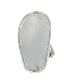 Sandalen aus Stahlmetall und Leder