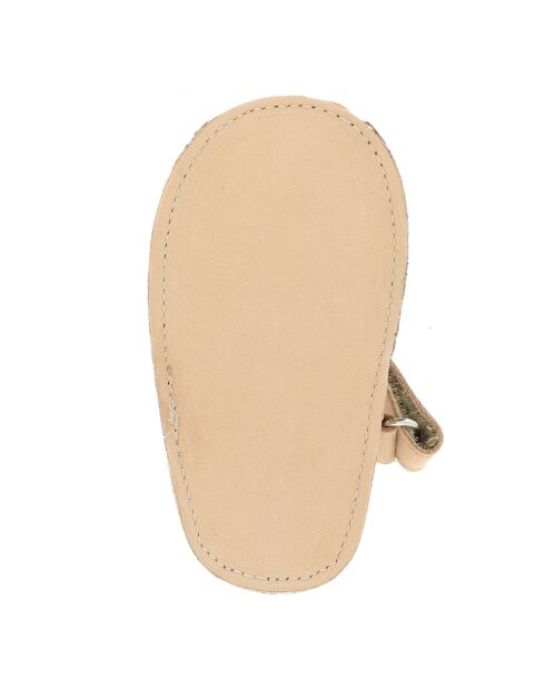Pantofole in pelle di velluto beige