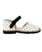 Weiß/schwarze Ledersandalen