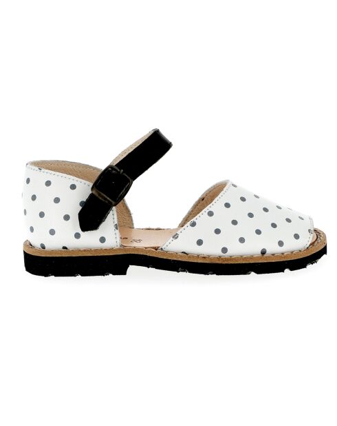 Weiß/schwarze Ledersandalen