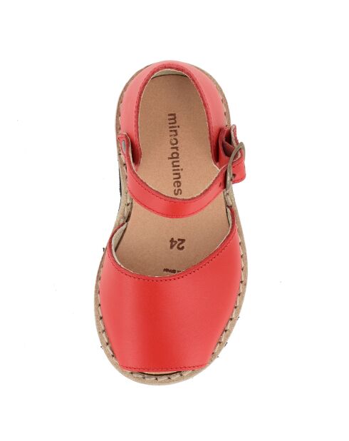 Rote Ledersandalen