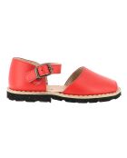 Rote Ledersandalen