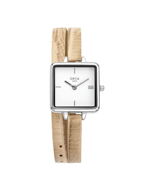 Montre Femme Mini Square beige