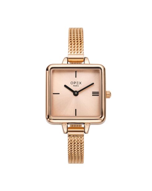 Montre Femme Mini Square rose doré