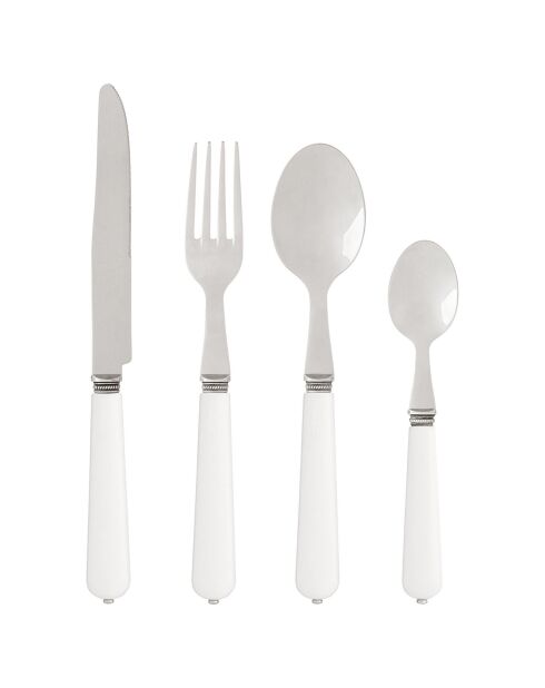 12 Cuillères dessert Lucie blanches