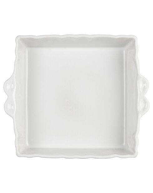 Plat à four carré Feston blanc  - 29x25x7 cm