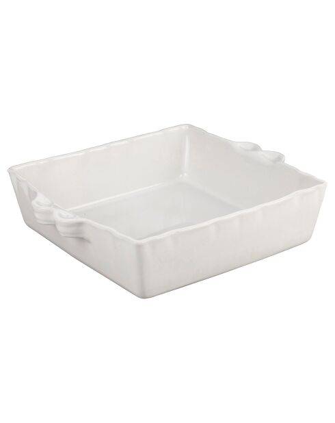Plat à four carré Feston blanc  - 29x25x7 cm