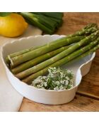 Plat gâteaux Charlotte blanc  - 24x24x5 cm