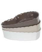 Plat gâteaux Charlotte blanc  - 24x24x5 cm