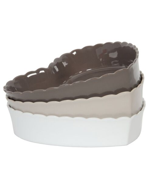 Plat gâteaux Charlotte blanc  - 24x24x5 cm