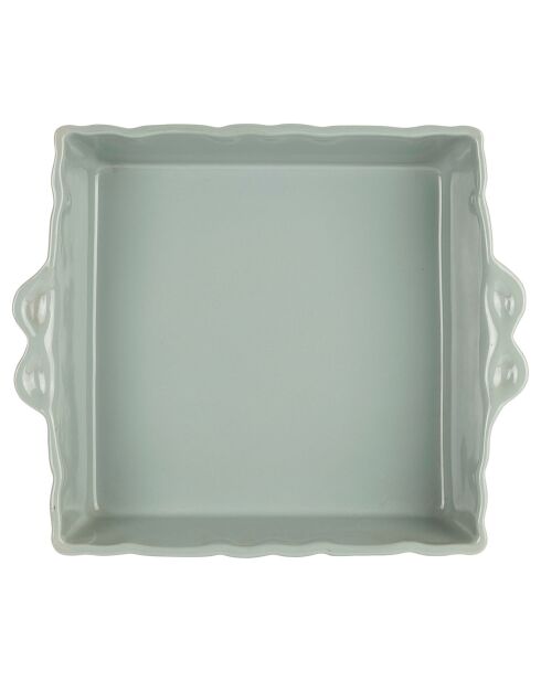 Plat à four Carré vert d'eau  - 29x25x7 cm