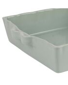 Plat à four Carré vert d'eau  - 29x25x7 cm