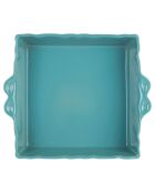 Plat à four carré Feston turquoise  - 29x25x7 cm