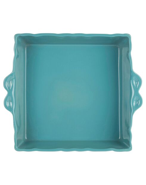 Plat à four carré Feston turquoise  - 29x25x7 cm