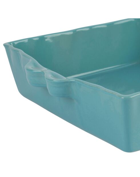 Plat à four carré Feston turquoise  - 29x25x7 cm