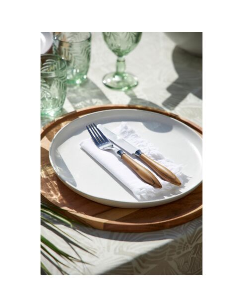 12 Assiettes plates Ingrid blanches - D.27 cm