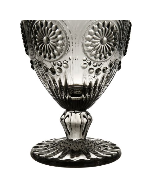 12 Verres à pieds Chambord fumé  - D.8.5x14 cm