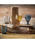 12 Verres à pieds Chambord fumé  - D.8.5x14 cm