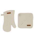 Gant & Manique Cellier naturel  - Gant : 14x26 -|Manique : 20x20 cm