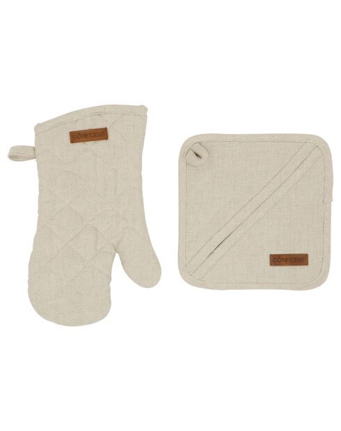 Gant & Manique Cellier naturel  - Gant : 14x26 -|Manique : 20x20 cm