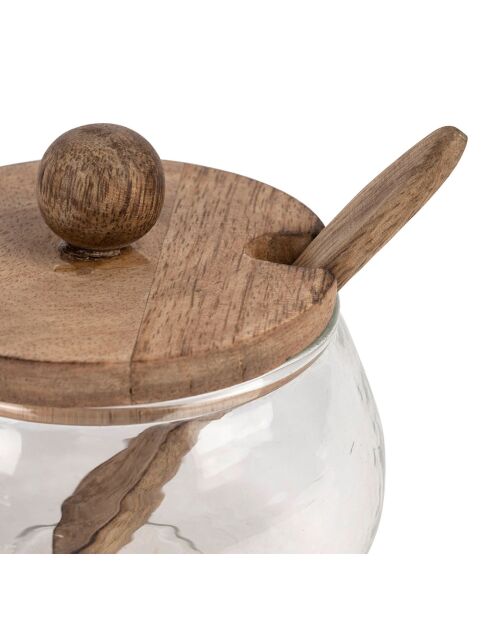 Barattolo naturale Duo con cucchiaio - D.9x7,5