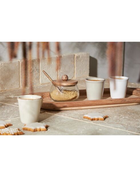 Barattolo naturale Duo con cucchiaio - D.9x7,5