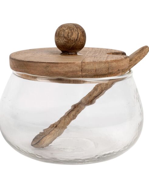 Barattolo naturale Duo con cucchiaio - D.9x7,5