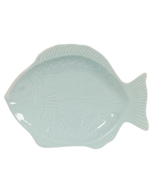 Plat Poisson vert d'eau  - 33.5x25x4.5 cm