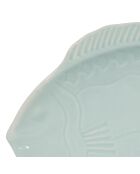 Plat Poisson vert d'eau  - 33.5x25x4.5 cm