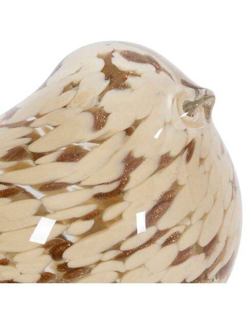 Décoration Moineau Serin beige/doré  - 14.5x8x14.5 cm