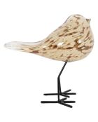 Décoration Moineau Serin beige/doré  - 14.5x8x14.5 cm
